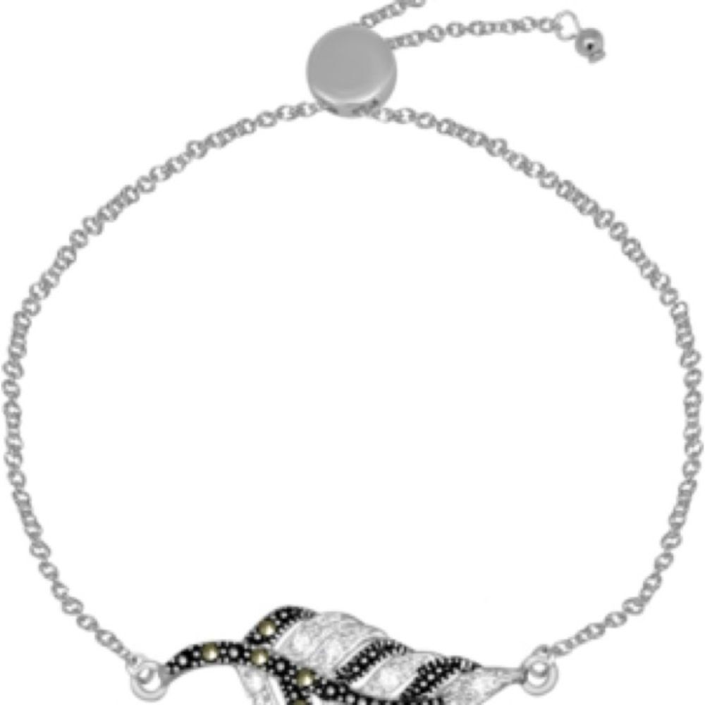 Kona Bay Elegant Silver and Black Bracelet